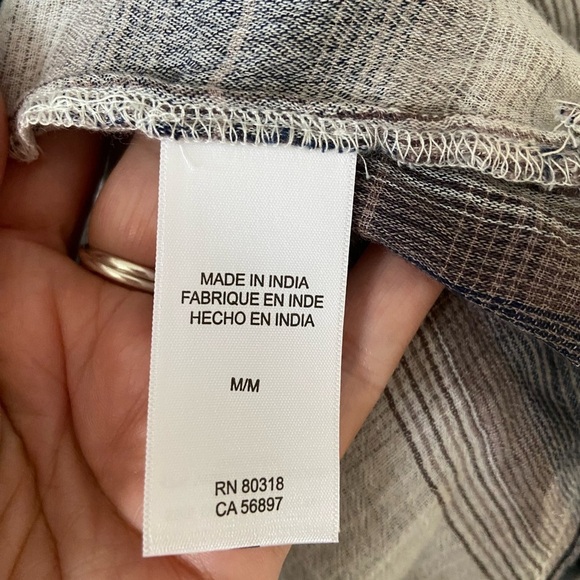 Lucky Brand Blue and Brown Button Down Shirt, lightweight cotton blend , size M - Picture 4 of 5